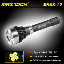 Maxtoch SN6X-17 5 * T6 Cree levou de 18650 recarregável Torchlight